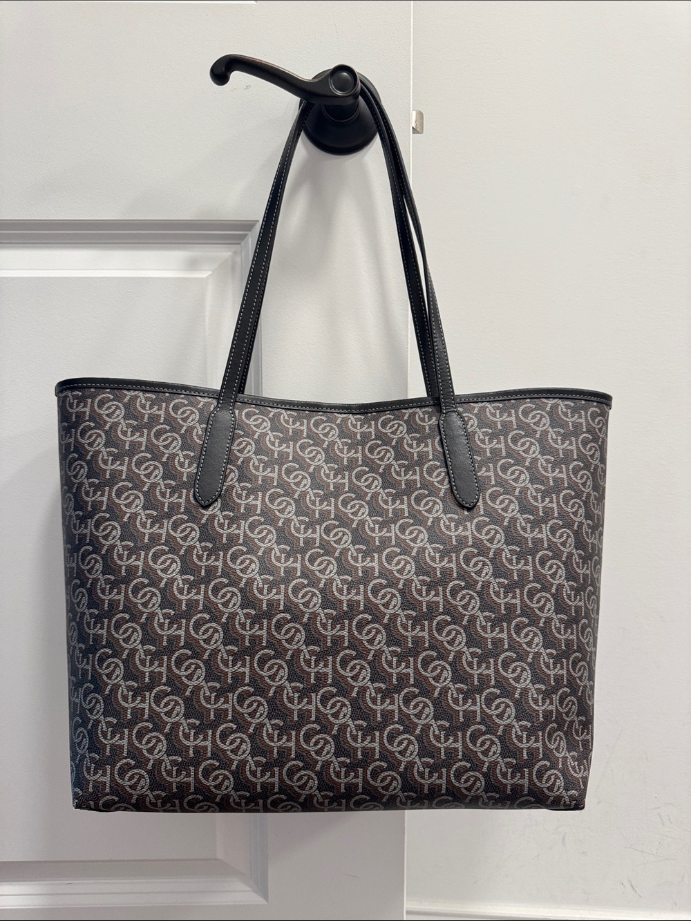 Coach city tote with coach monogram print shoulder tote bag purse